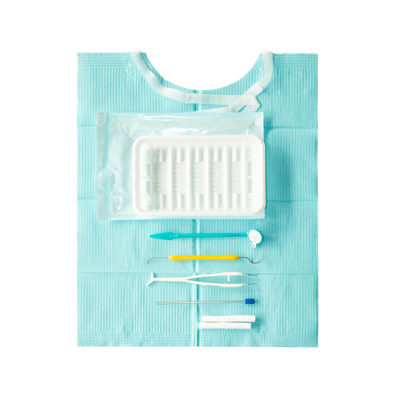 Les instruments dentaires jetables d'usine ont placé le kit d'instrument dentaire avec l'éjecteur de salive Les instruments dentaires jetables d'usine ont placé le kit d'instrument dentaire avec l'éjecteur de salive