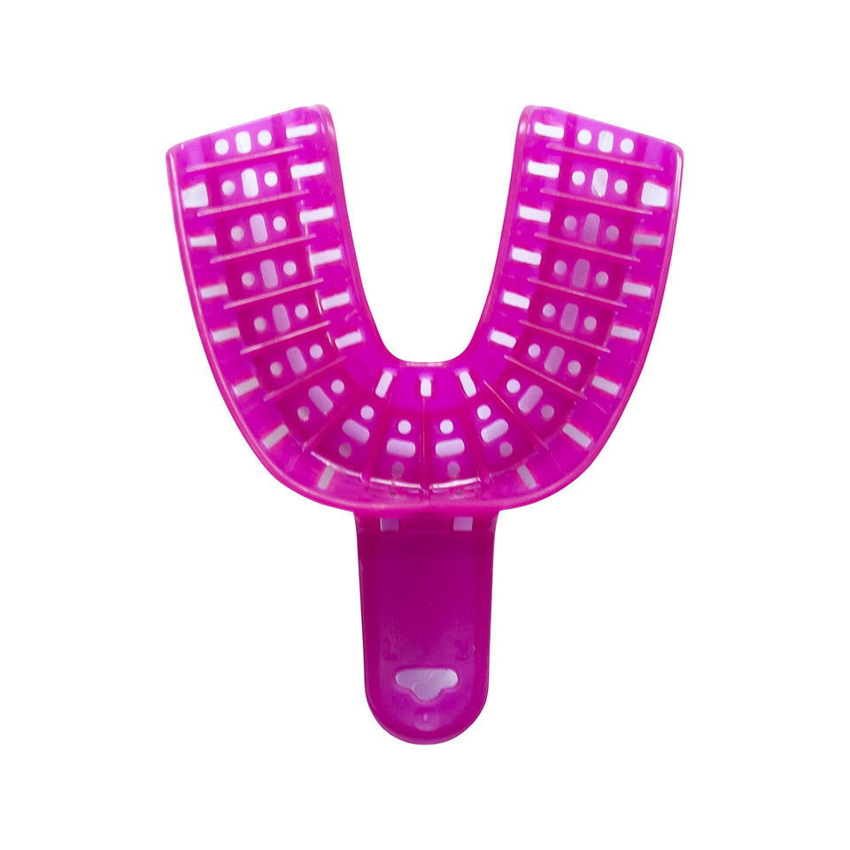 Plastique de porte-empreinte en plastique dentaire de couleur blanche bleue Plastique de porte-empreinte en plastique dentaire de couleur blanche bleue