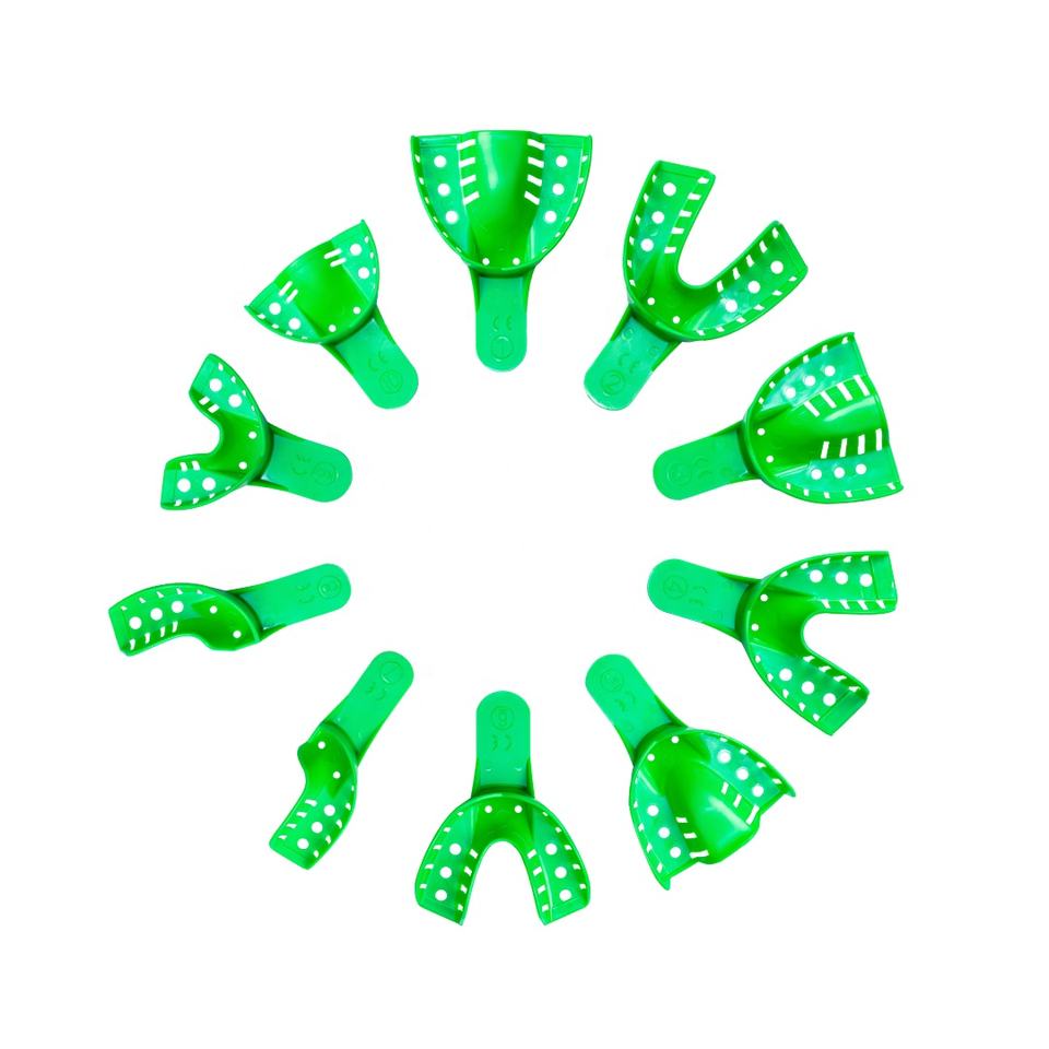 Porte-empreinte jetable porte-empreinte en plastique vert porte-empreinte dentaire Porte-empreinte jetable porte-empreinte en plastique vert porte-empreinte dentaire